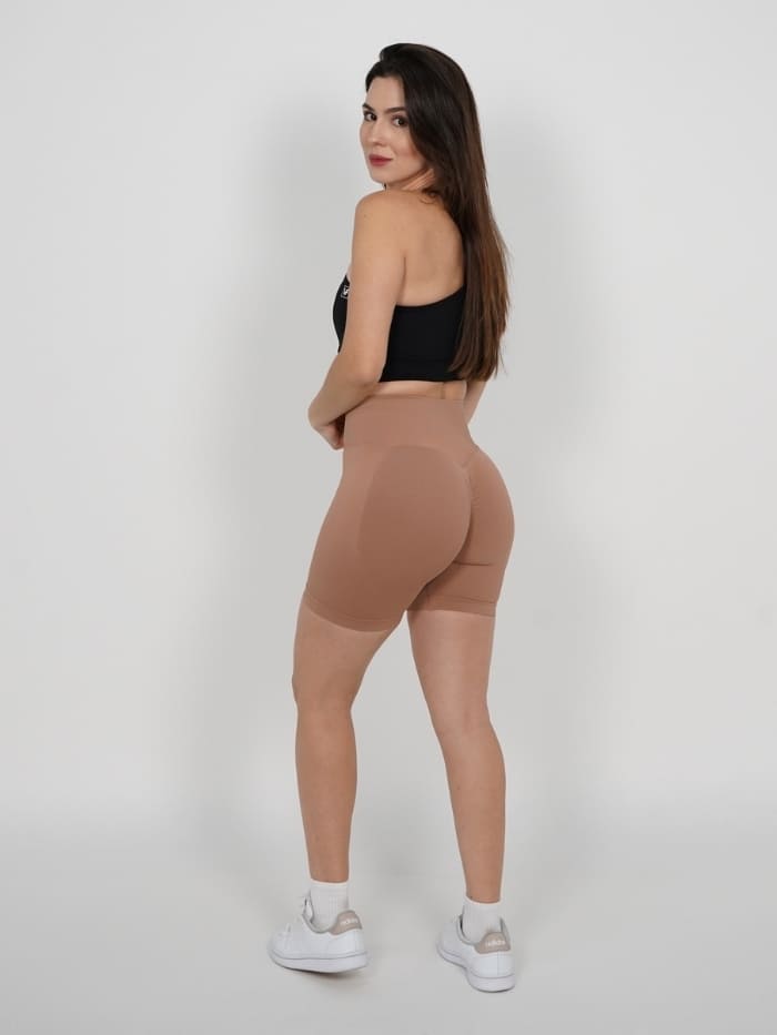 Mallas Cortas Push Up Seamless en Camel Ruka