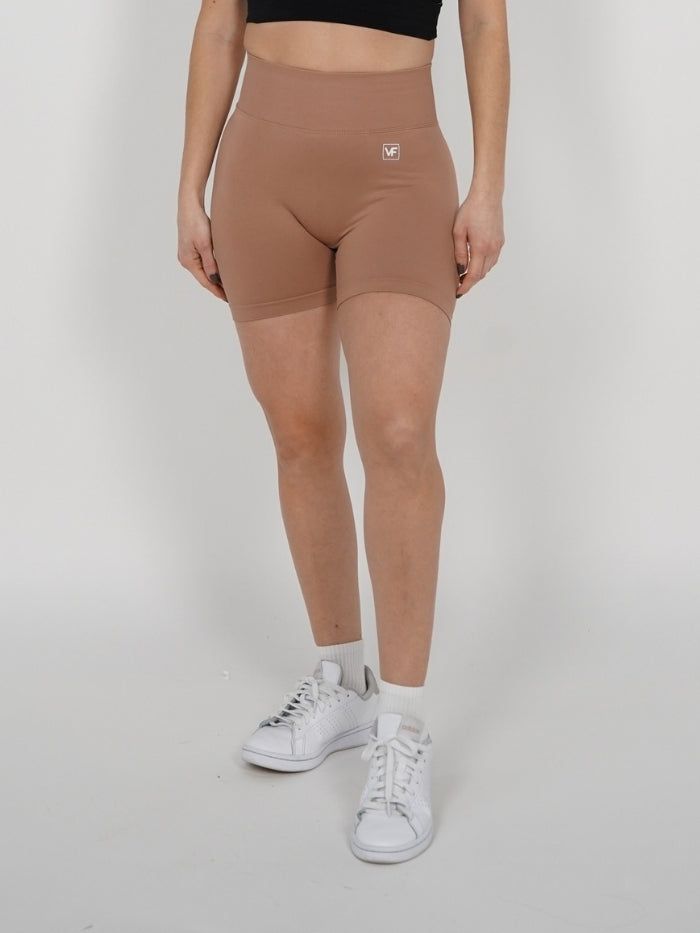 Mallas Cortas Push Up Seamless en Camel Ruka