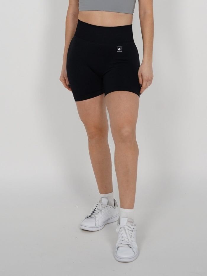Mallas Cortas Push Up Seamless en Negro Ruka