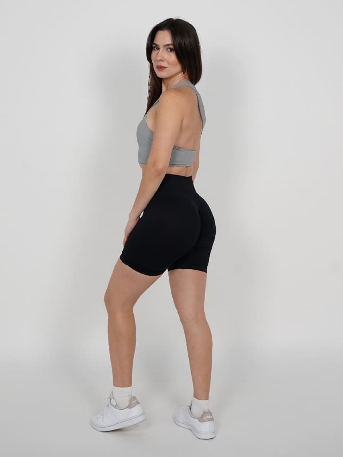 Mallas Cortas Push Up Seamless en Negro Ruka