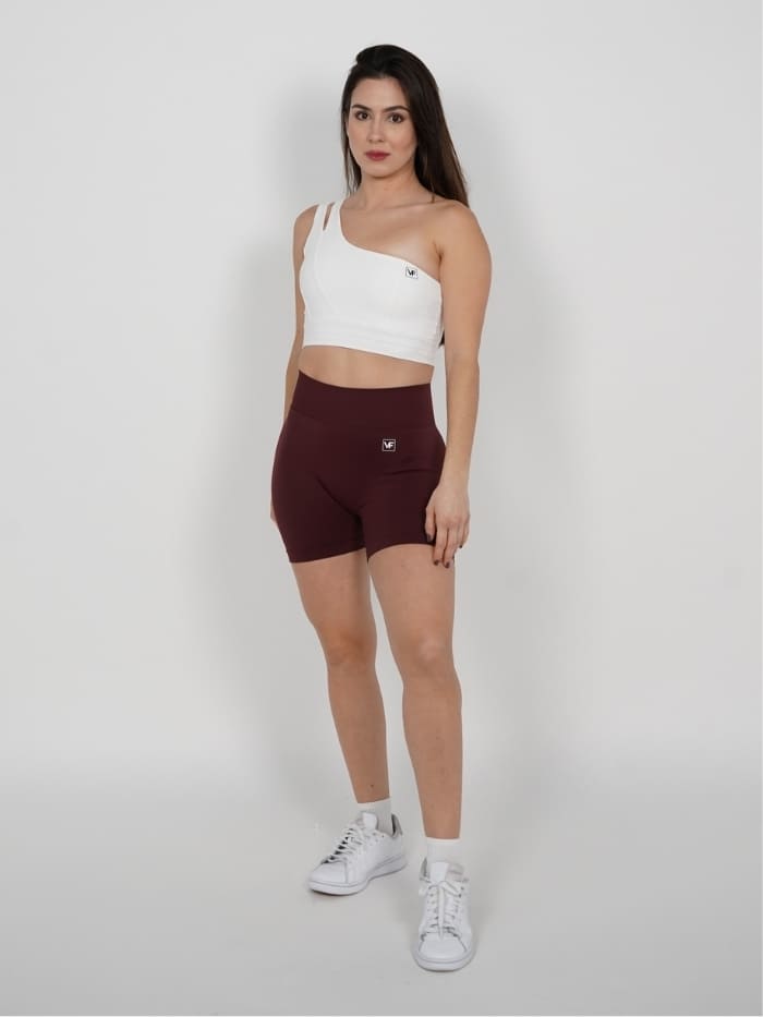 Mallas Cortas Push Up Seamless en Vino Ruka