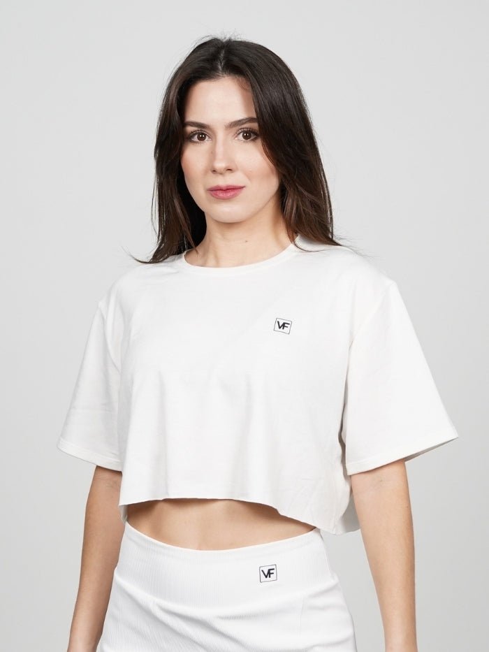 Crop Top deportivo en Blanco Isa - VIBRAFIT