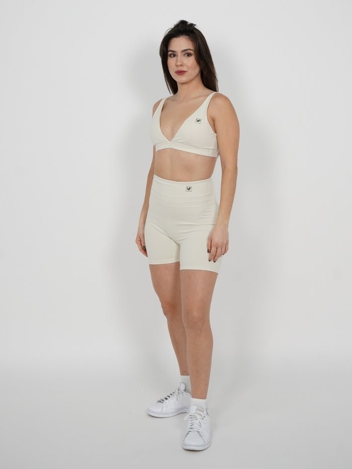 Mallas Cortas Push Up en Beige Raque - VIBRAFIT