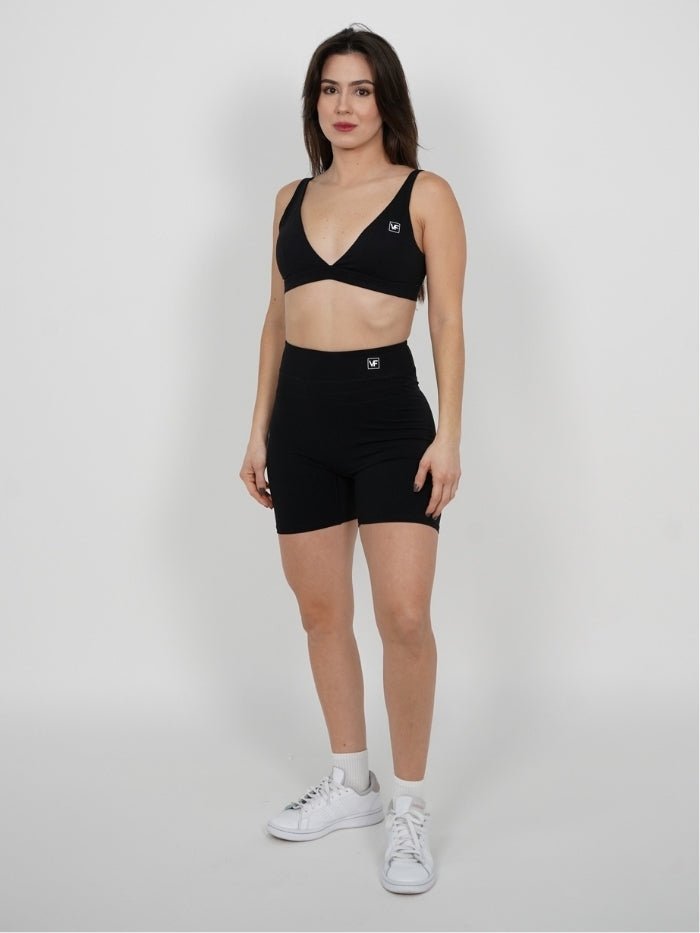 Mallas Cortas Push Up en Negro Raque - VIBRAFIT