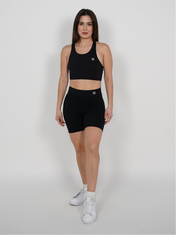 Mallas Cortas Push Up en V Negro Lucy - VIBRAFIT