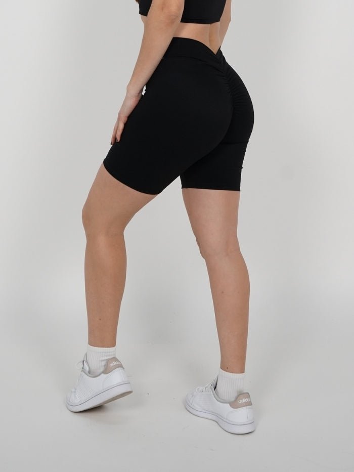 Mallas Cortas Push Up en V Negro Lucy - VIBRAFIT