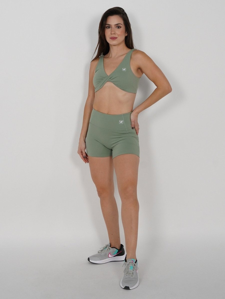 Mallas Cortas Push Up en Verde Andre - VIBRAFIT