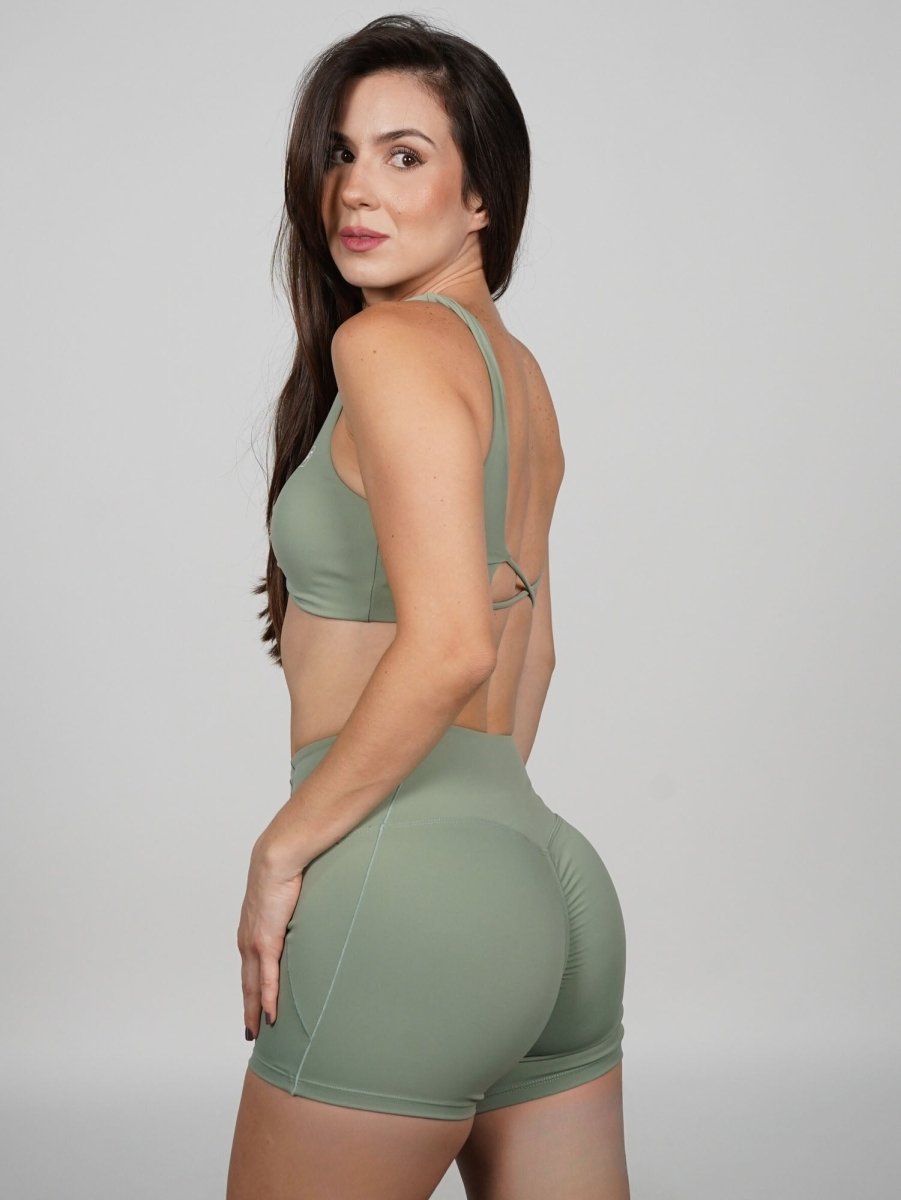 Mallas Cortas Push Up en Verde Andre - VIBRAFIT