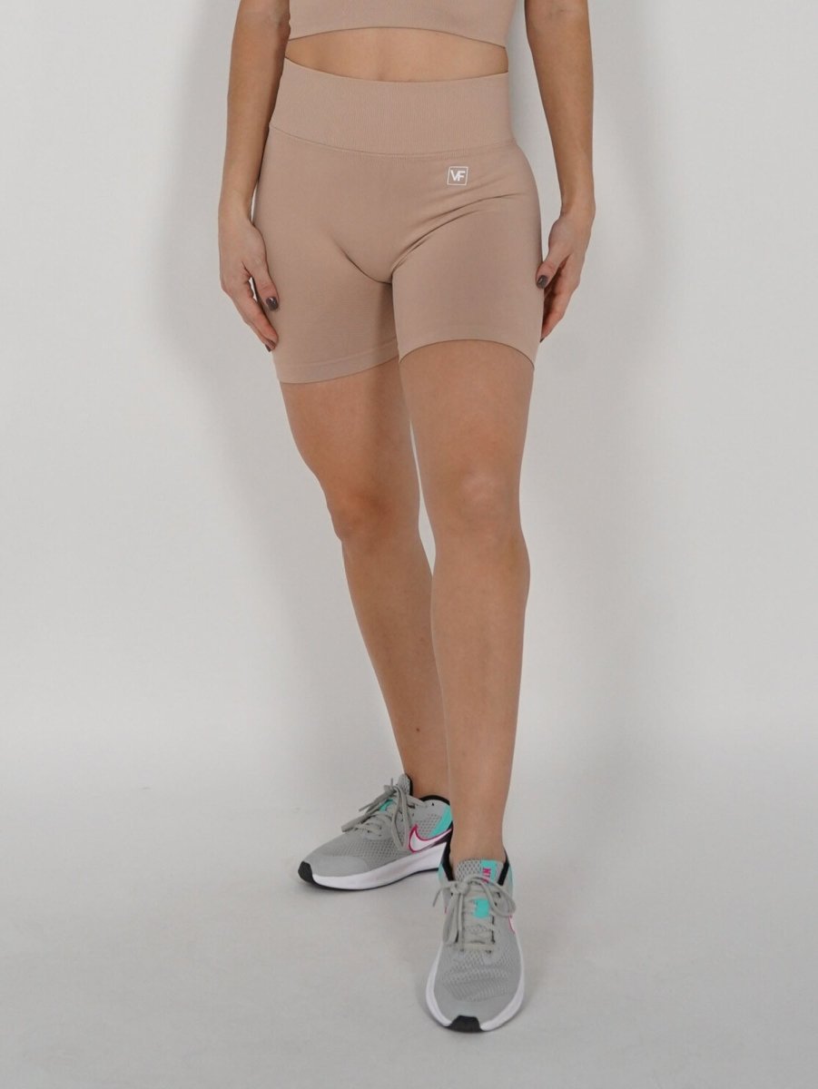 Mallas Cortas Push Up Seamless en Beige Xime - VIBRAFIT