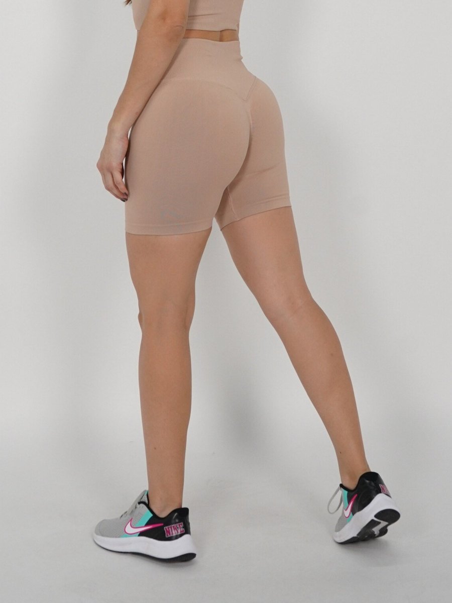Mallas Cortas Push Up Seamless en Beige Xime - VIBRAFIT