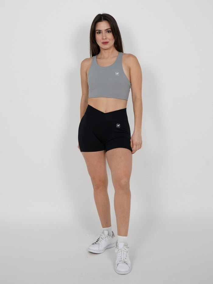 Mallas Cortas Push Up Seamless en V Frontal Negro Klara - VIBRAFIT