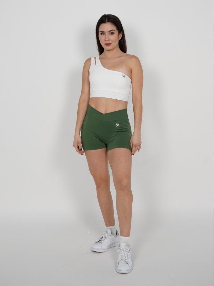 Mallas Cortas Push Up Seamless en V Frontal Verde Klara - VIBRAFIT