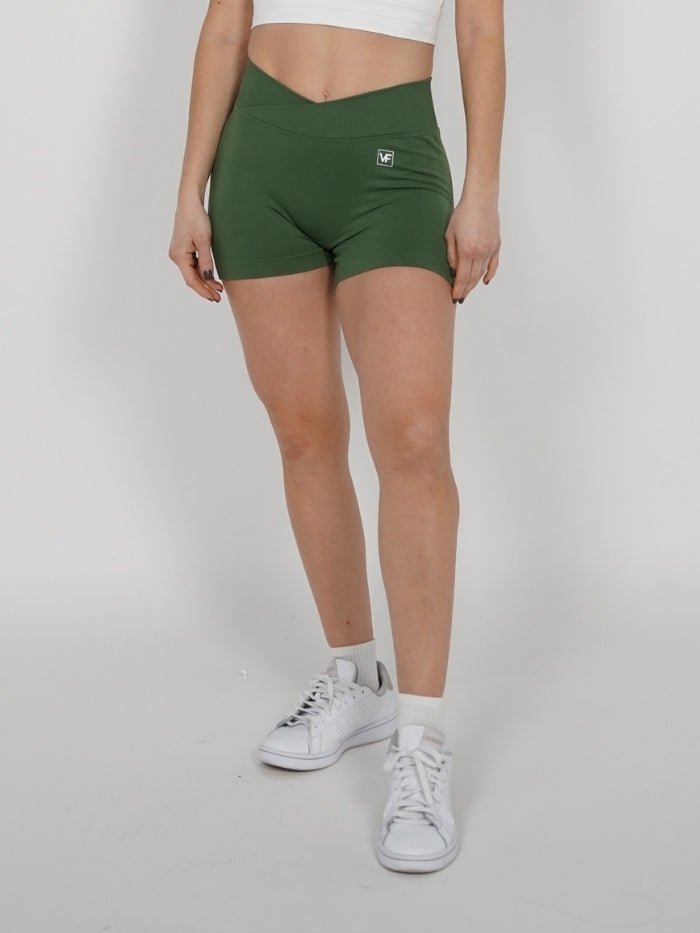 Mallas Cortas Push Up Seamless en V Frontal Verde Klara - VIBRAFIT