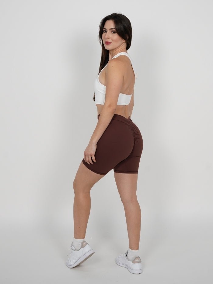 Mallas Cortas Push Up V en Café Lucy - VIBRAFIT