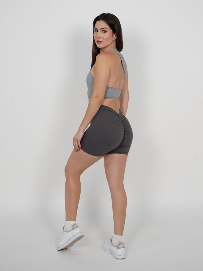 Mallas Cortas Push Up V en Gris Katy - VIBRAFIT