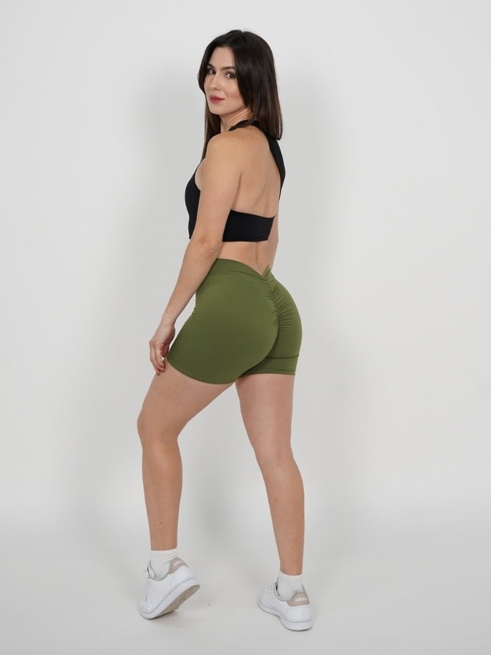 Mallas Cortas Push Up V en Verde Katy - VIBRAFIT