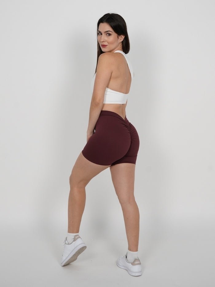 Mallas Cortas Push Up V en Vino Katy - VIBRAFIT