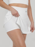 Falda Short Tennis Sculpt: Tiro Alto con Short Interno - Blanco