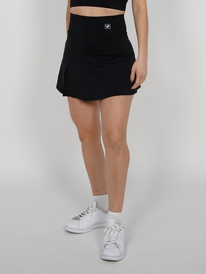 Falda Short Tennis Sculpt: Tiro Alto con Short Interno - Negra