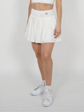 Falda Short Tennis Pro: Tiro Alto con Short Interno - Blanco