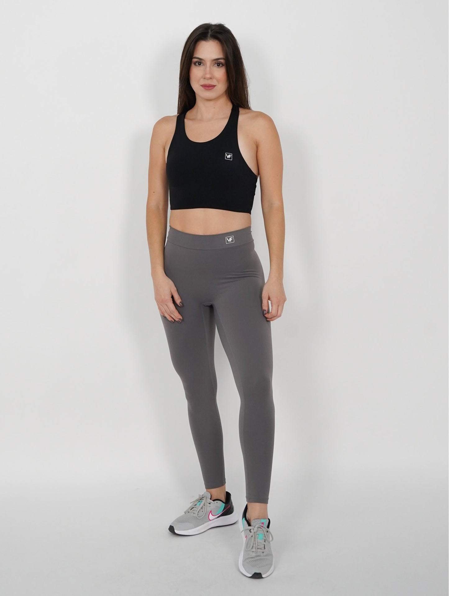 Mallas deportivas Push Up en V Gris Fiore