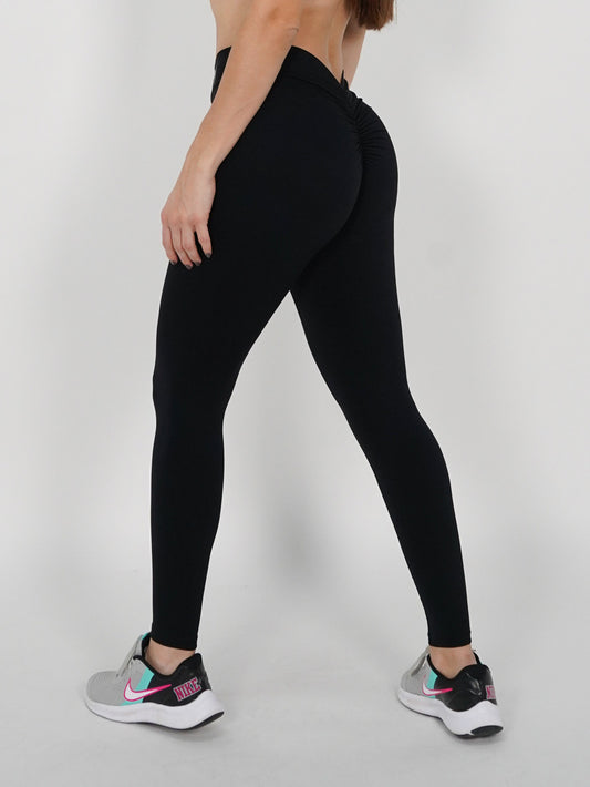 Mallas deportivas Push Up en V Negro Fiore