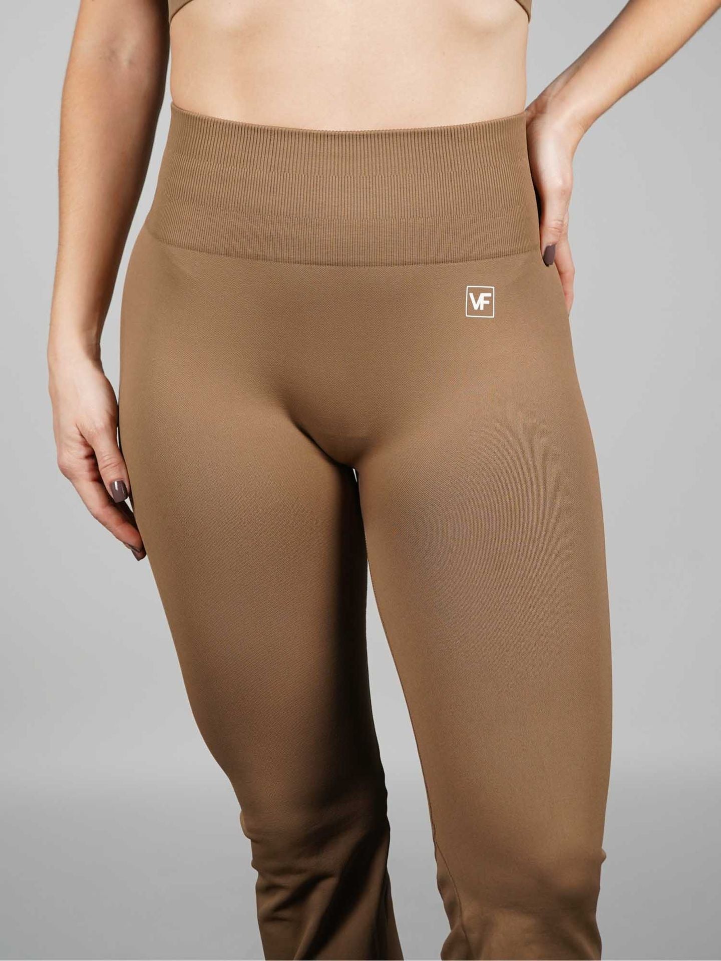 Legging Flare Seamless Sculpt: Bota Campana Push Up - Caqui