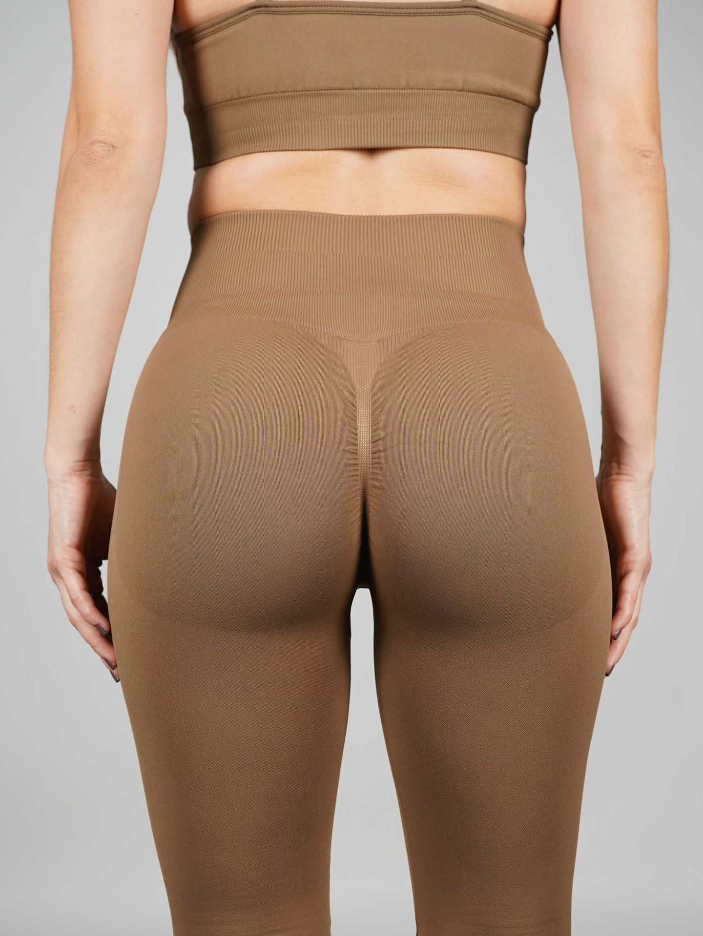 Legging Flare Seamless Sculpt: Bota Campana Push Up - Caqui