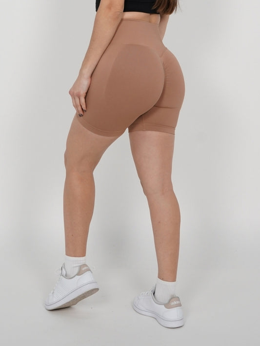 Mallas Cortas Push Up Seamless en Camel Ruka