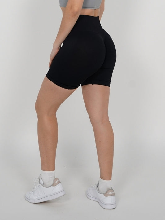 Mallas Cortas Push Up Seamless en Negro Ruka
