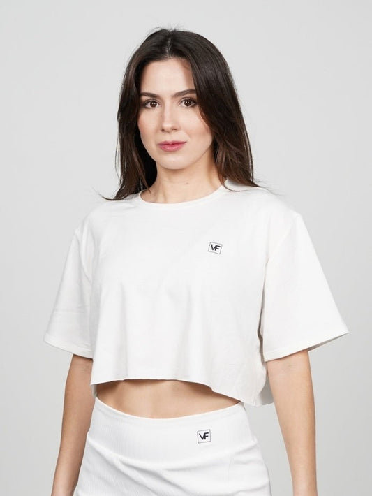 Crop Top deportivo en Blanco Isa - VIBRAFIT