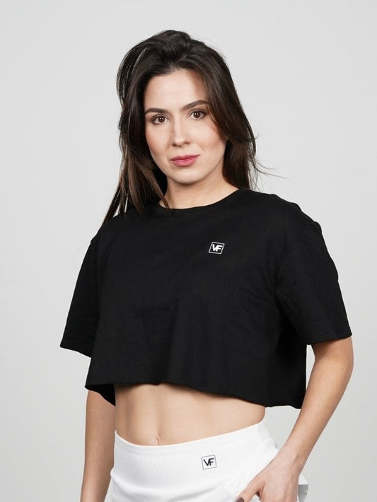 Crop Top deportivo en Negro Isa - VIBRAFIT