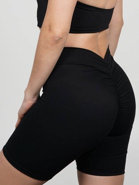 Mallas Cortas Push Up en V Negro Lucy - VIBRAFIT