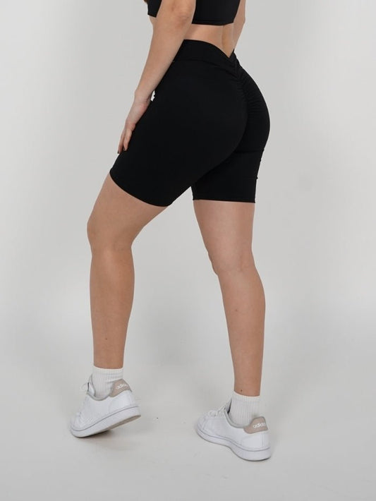 Mallas Cortas Push Up en V Negro Lucy - VIBRAFIT