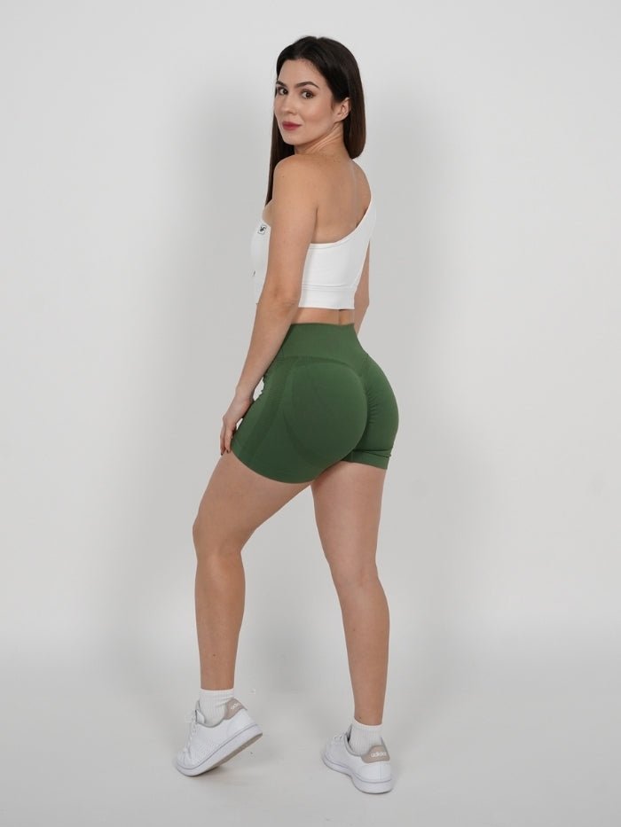 Mallas Cortas Push Up Seamless en V Frontal Verde Klara - VIBRAFIT