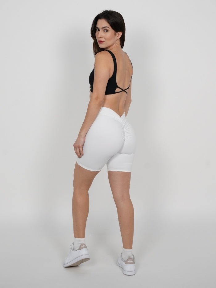 Mallas Cortas Push Up V en Blanco Lucy - VIBRAFIT