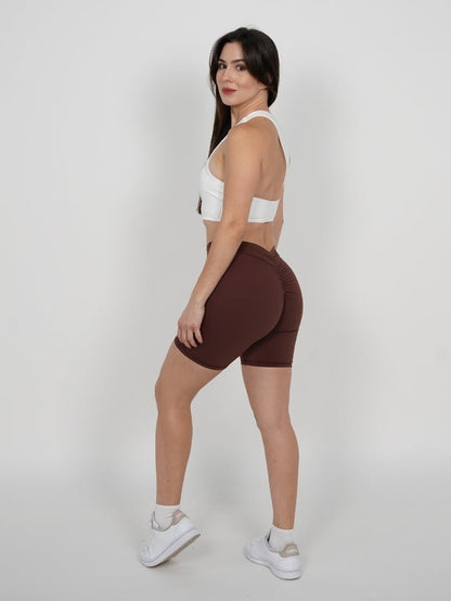 Mallas Cortas Push Up V en Café Lucy - VIBRAFIT
