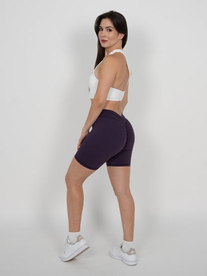 Mallas Cortas Push Up V en Púrpura Lucy - VIBRAFIT