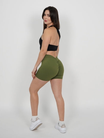 Mallas Cortas Push Up V en Verde Katy - VIBRAFIT