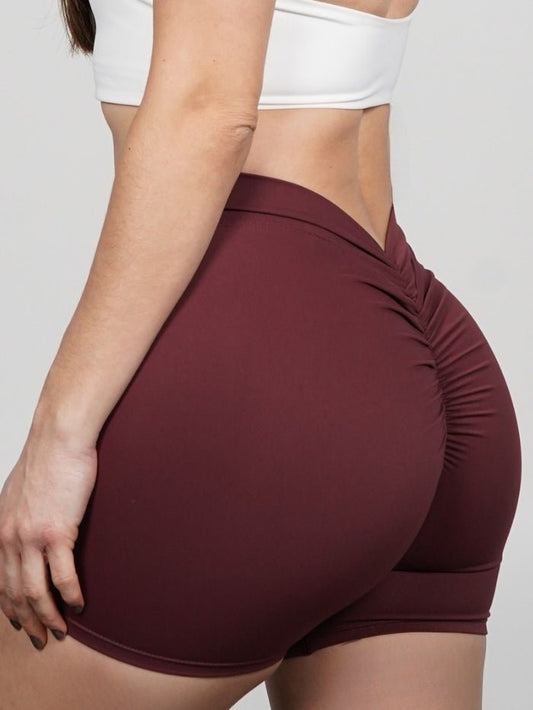 Mallas Cortas Push Up V en Vino Katy - VIBRAFIT